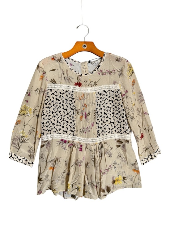Weekend Max Mara Tops - MaxMara Weekend Silk Floral Blouse Bohemian Garden Party Feminine Peplum S
